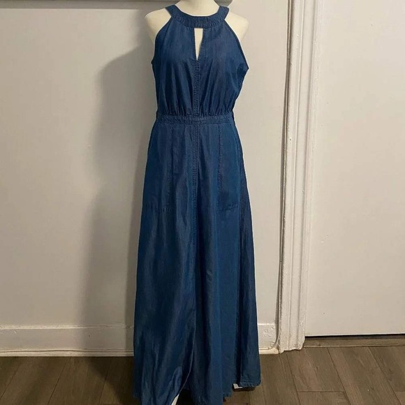 New York and Company Dresses & Skirts - New York & Company Size L Denim Dress Long Maxi